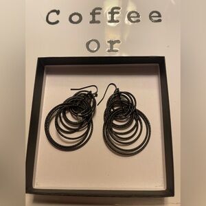Lia Sophia Voltage Elegant Black Hoop Earrings